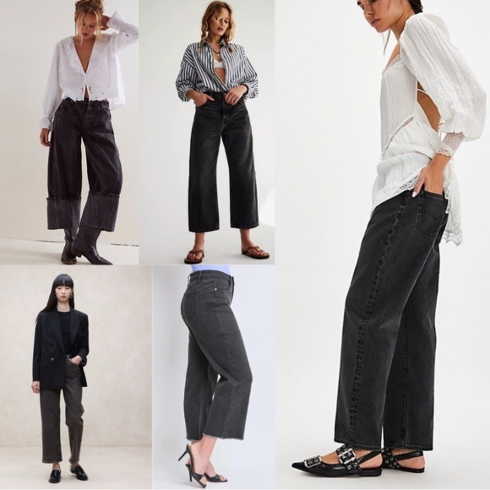 Robert Rodriguez Black Baggy Crop Denim Jeans